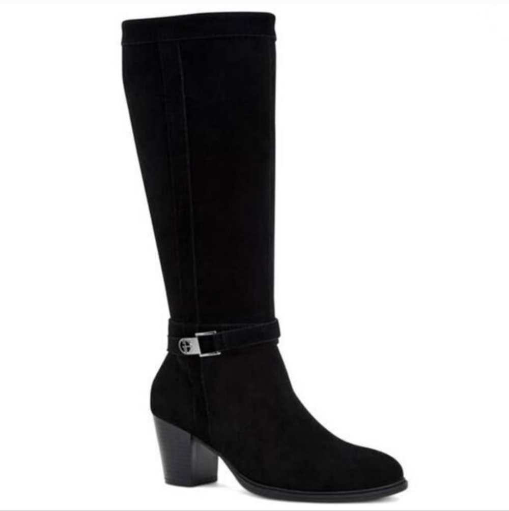 Giani Bernini Rozario Memory-Foam Dress Boots SIZE 6 Black Suede NEW IN BOX
